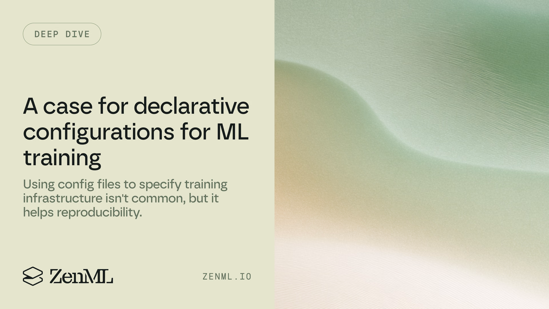 A case for declarative configurations for ML training