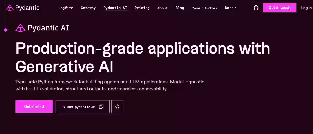 Pydantic AI homepage