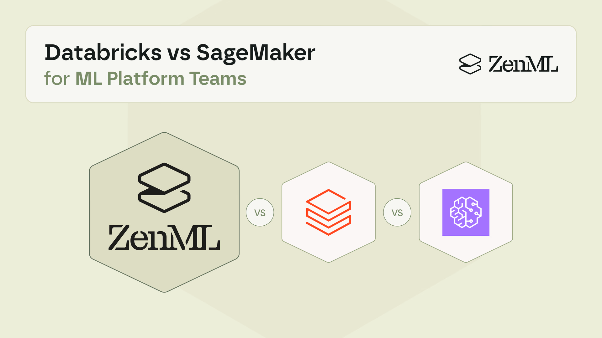 Databricks vs SageMaker vs ZenML, three ML platform logos with Pick Your Platform Keep Your Pipelines Portable subtitle