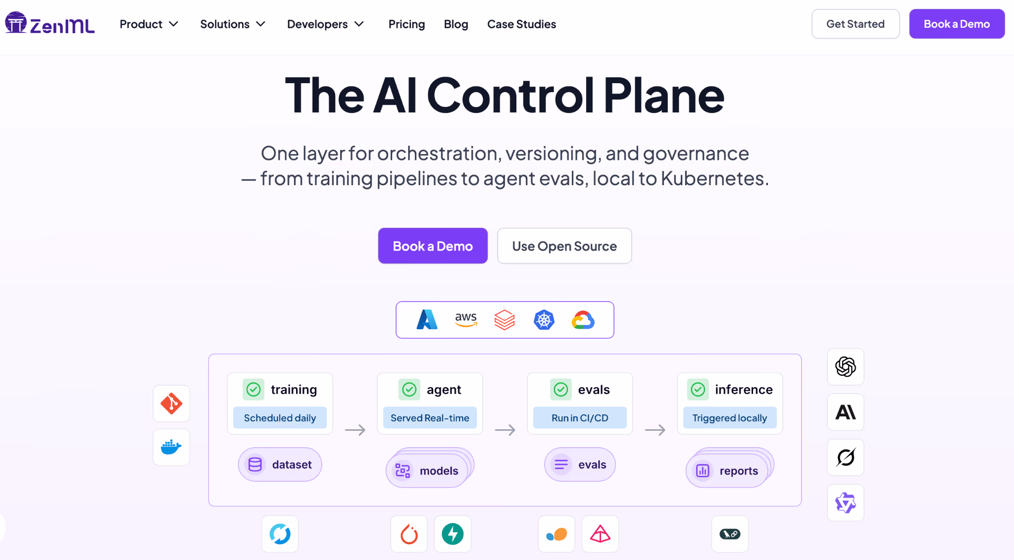 ZenML pipeline dashboard showing artifact lineage and tracking