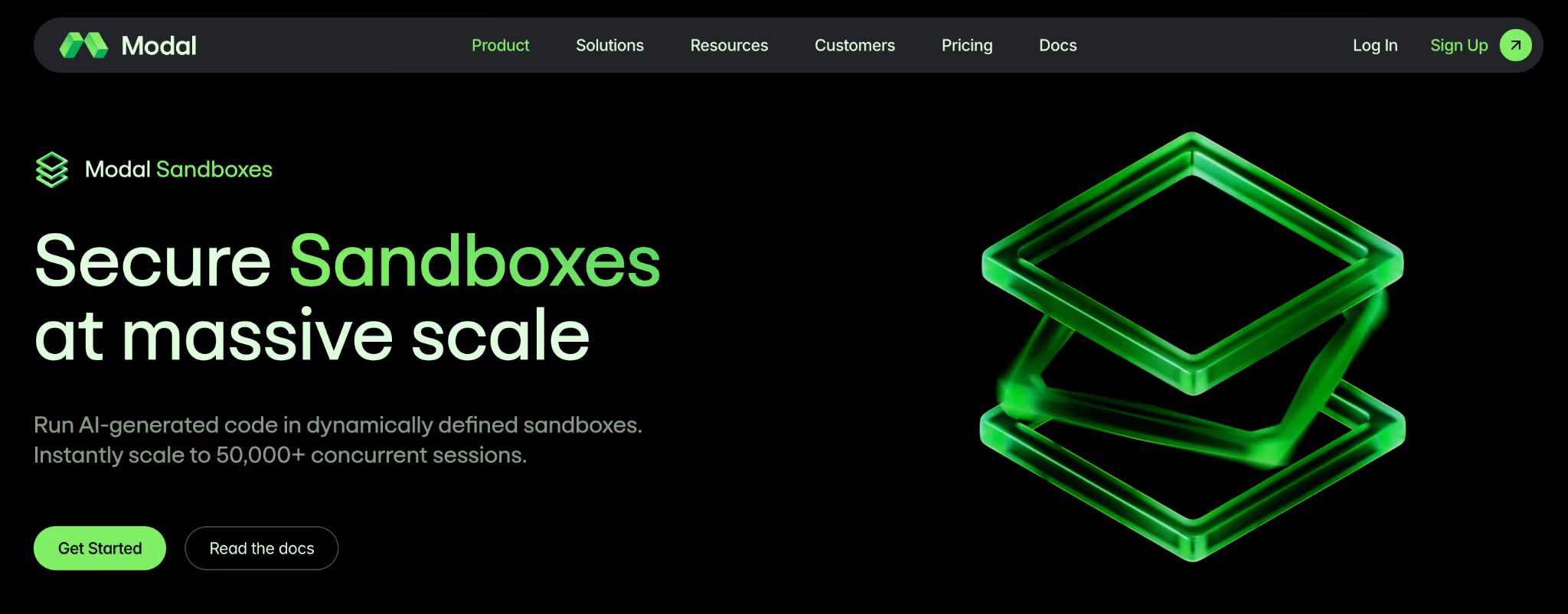 Modal Sandboxes homepage screenshot