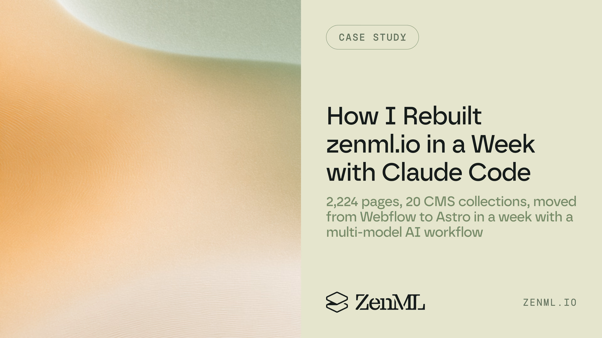 How I Rebuilt zenml.io in a Week with Claude Code