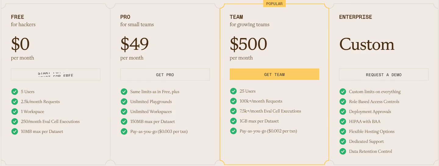 PromptLayer pricing plans