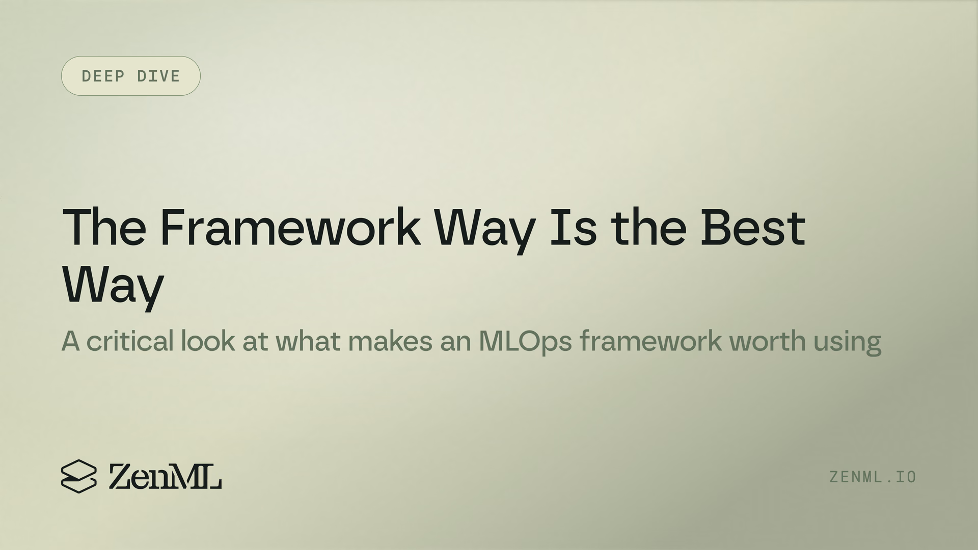 The Framework Way is the Best Way: the pitfalls of MLOps and how to avoid them