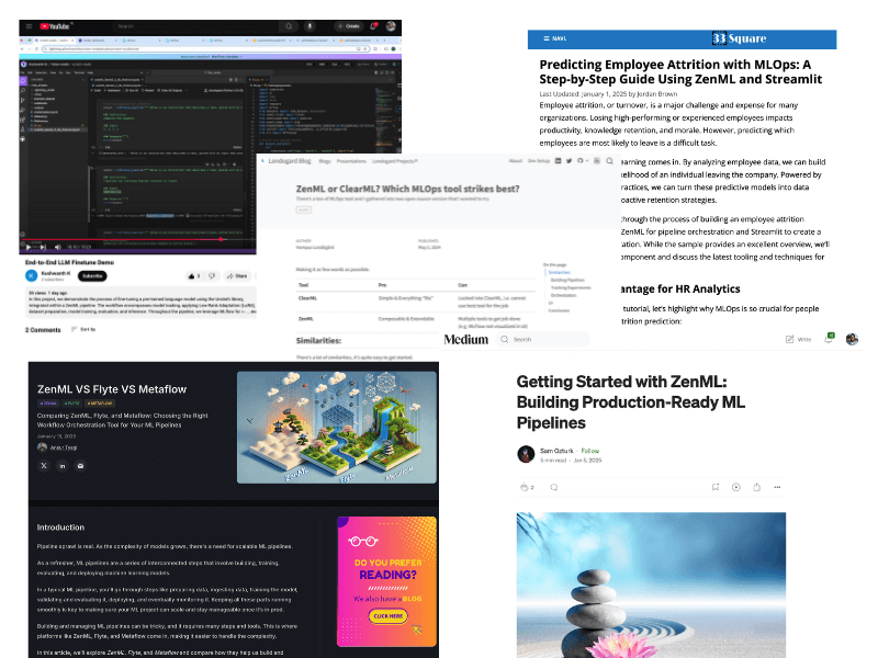Screenshots of all the community posts listed in the newsletter
