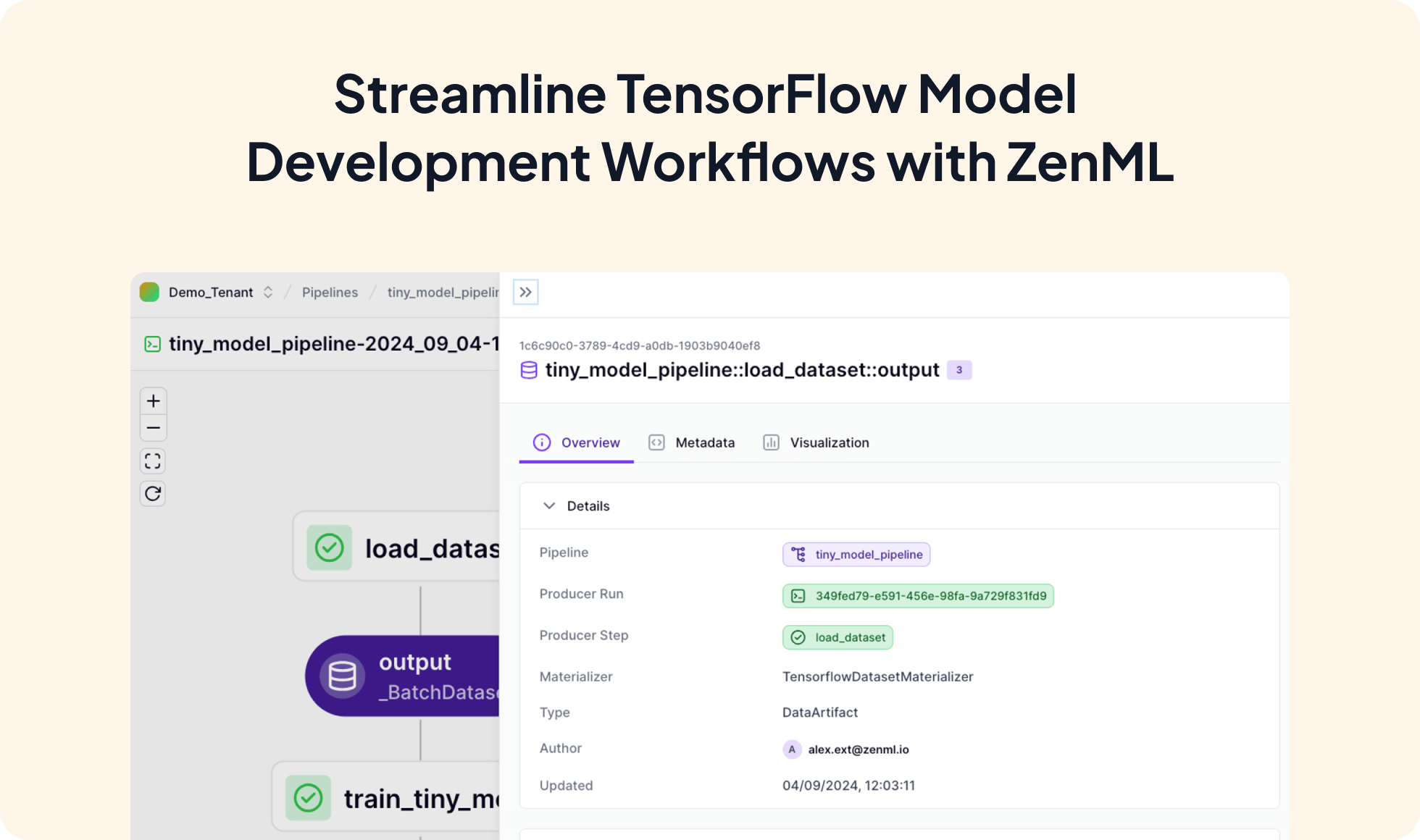 TensorFlow integration screenshot