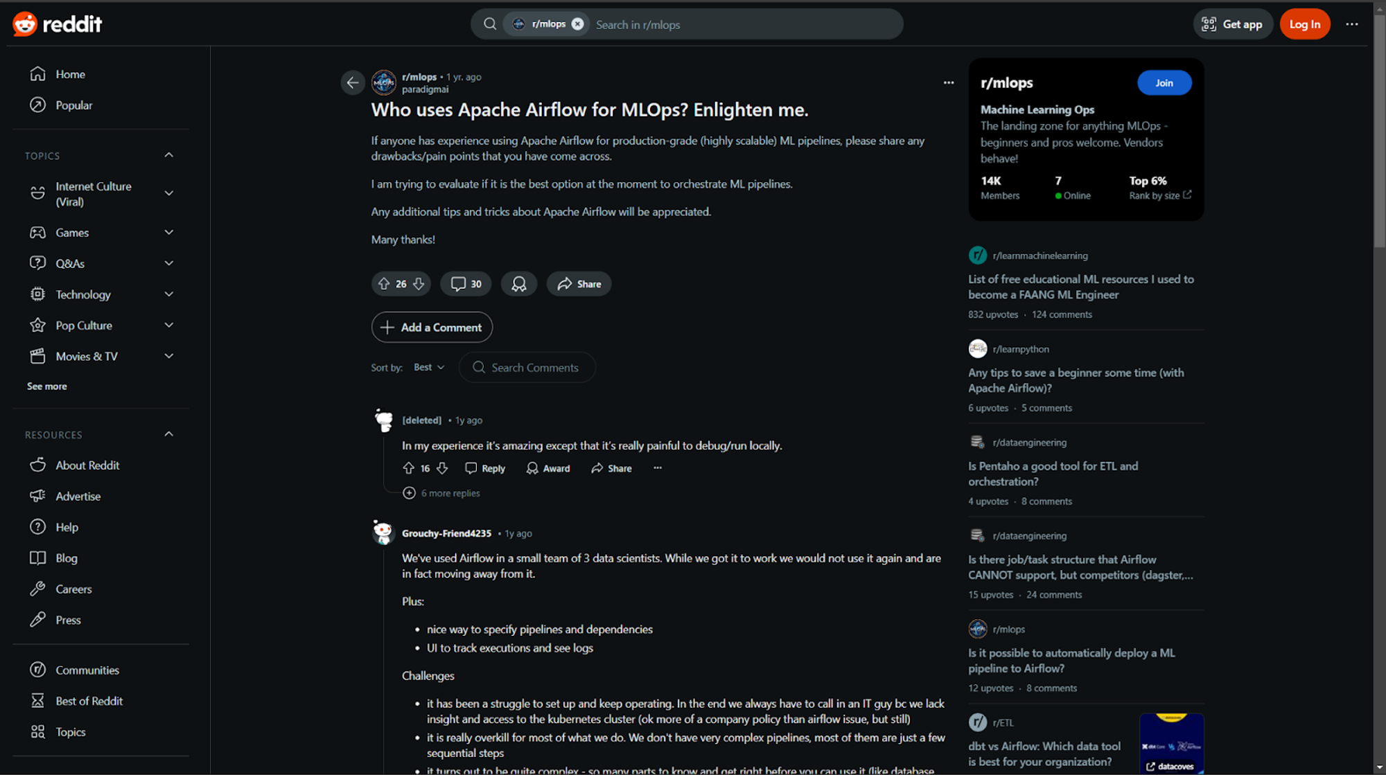 Screenshot of a Reddit post