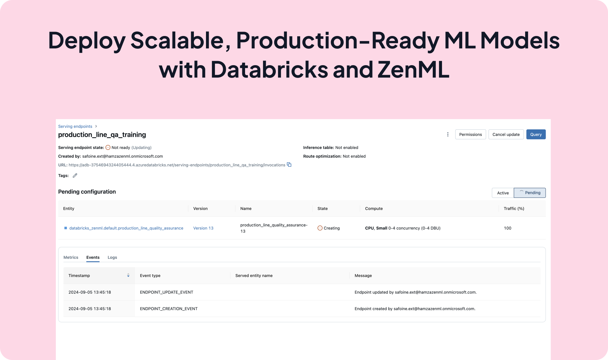 Databricks Deployment integration screenshot