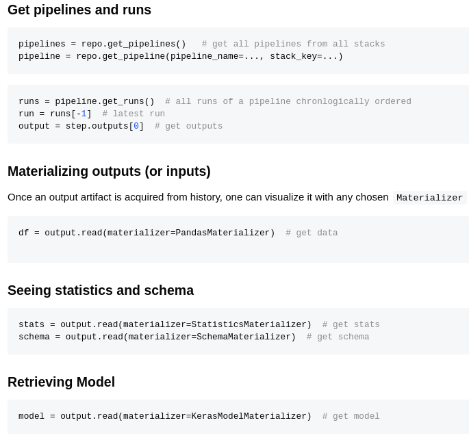 After running pipelines, one can fetch them and see results easily, no matter if run locally or not