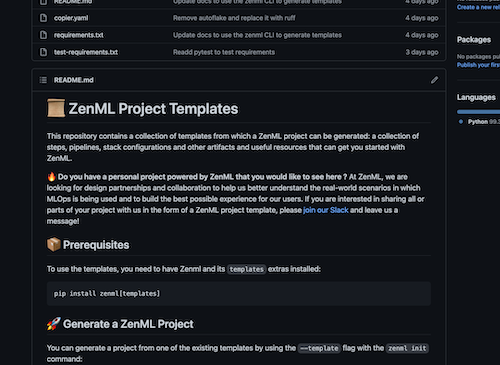 Build ML Models Faster with ZenML Project Templates