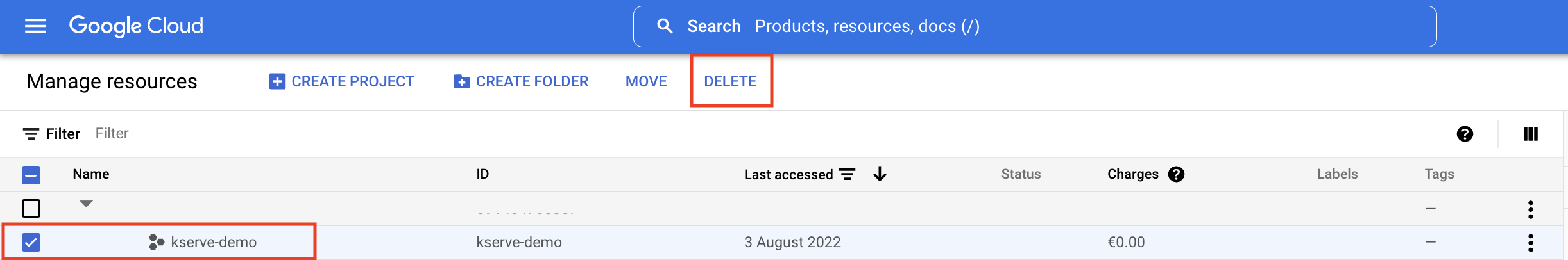 Delete GCP Project